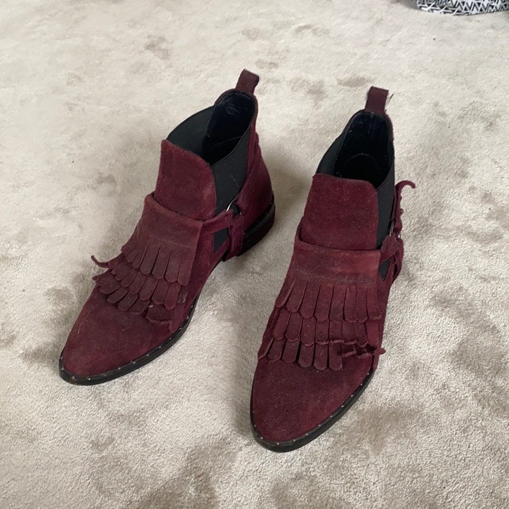 Freda Salvador Suede Maroon Boots